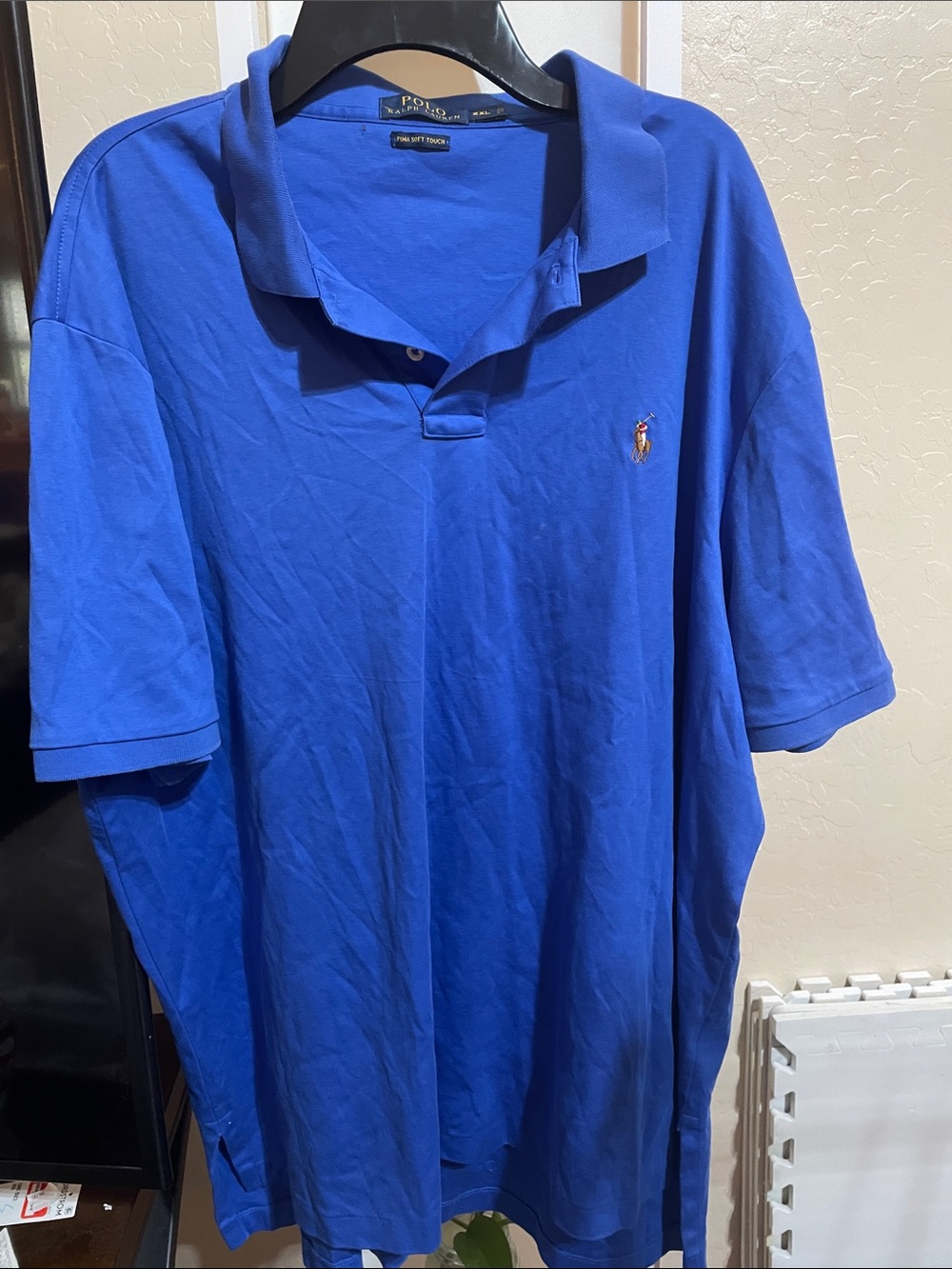 Polo by Ralph Lauren Men’s Electric Blue Polo Shirt with Embroidered Pony